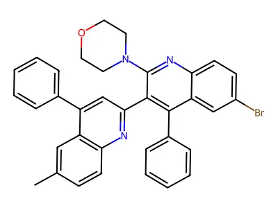 4-[6-Bromo-3-(6-methyl-4-phenylquinolin-2-yl)-4-phenylquinolin-2-yl]morpholine structure