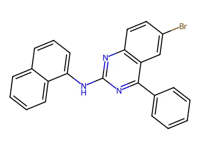 6-bromo-N-(naphthalen-1-yl)-4-phenylquinazolin-2-amine structure