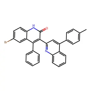 6-bromo-3-[4-(4-methylphenyl)quinolin-2-yl]-4-phenyl-1H-quinolin-2-one structure
