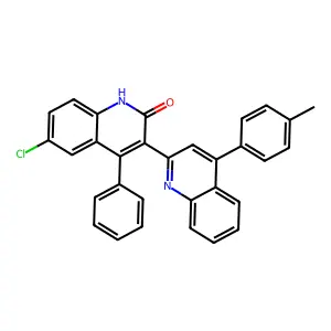 6-chloro-3-[4-(4-methylphenyl)quinolin-2-yl]-4-phenyl-1H-quinolin-2-one structure
