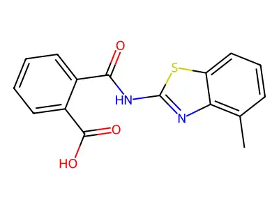 2-(((4-Methyl-1,3-benzothiazol-2-yl)amino)carbonyl)benzoic acid structure
