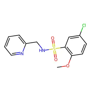 5-chloro-2-methoxy-N-(pyridin-2-ylmethyl)benzenesulfonamide structure