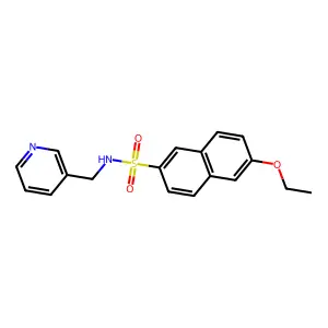 6-ethoxy-N-(pyridin-3-ylmethyl)naphthalene-2-sulfonamide structure