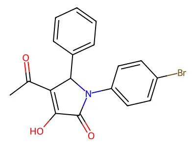 3-acetyl-1-(4-bromophenyl)-4-hydroxy-2-phenyl-2H-pyrrol-5-one structure