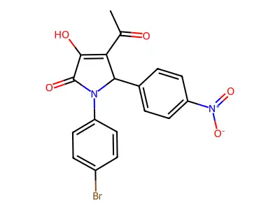 3-acetyl-1-(4-bromophenyl)-4-hydroxy-2-(4-nitrophenyl)-2H-pyrrol-5-one structure