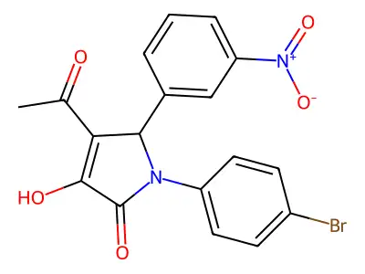 3-acetyl-1-(4-bromophenyl)-4-hydroxy-2-(3-nitrophenyl)-2H-pyrrol-5-one structure