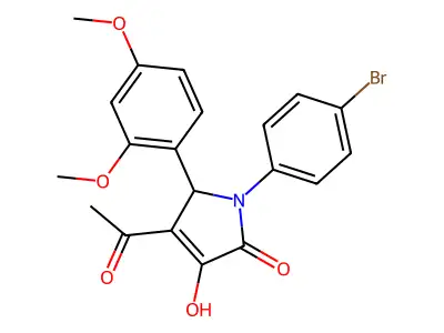 3-acetyl-1-(4-bromophenyl)-2-(2,4-dimethoxyphenyl)-4-hydroxy-2H-pyrrol-5-one structure
