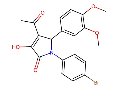 3-acetyl-1-(4-bromophenyl)-2-(3,4-dimethoxyphenyl)-4-hydroxy-2H-pyrrol-5-one structure