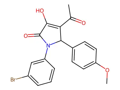 3-acetyl-1-(3-bromophenyl)-4-hydroxy-2-(4-methoxyphenyl)-2H-pyrrol-5-one structure