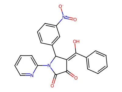 4-benzoyl-3-hydroxy-5-(3-nitrophenyl)-1-(pyridin-2-yl)-1H-pyrrol-2(5H)-one structure