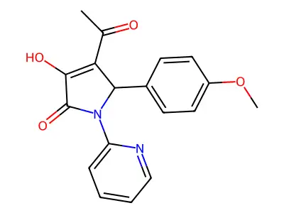 3-acetyl-4-hydroxy-2-(4-methoxyphenyl)-1-pyridin-2-yl-2H-pyrrol-5-one structure