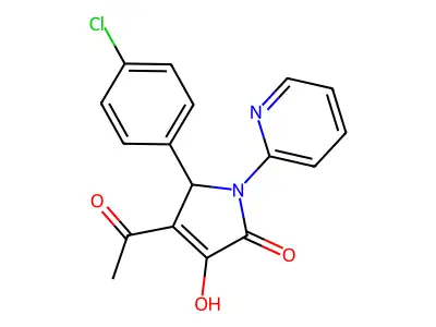 3-acetyl-2-(4-chlorophenyl)-4-hydroxy-1-pyridin-2-yl-2H-pyrrol-5-one structure