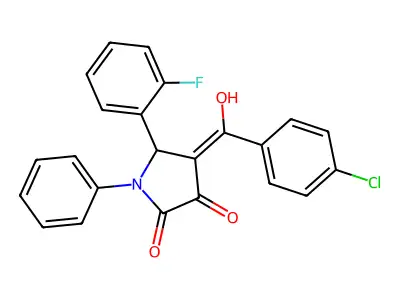 4-(4-chlorobenzoyl)-5-(2-fluorophenyl)-3-hydroxy-1-phenyl-1H-pyrrol-2(5H)-one structure