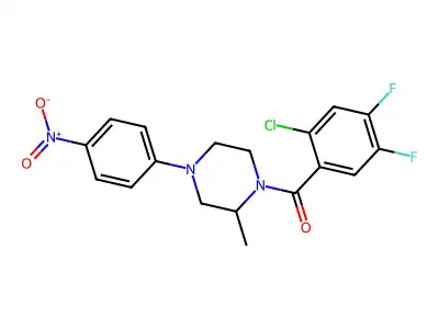 (2-Chloro-4,5-difluorophenyl)(2-methyl-4-(4-nitrophenyl)piperazin-1-yl)methanone structure