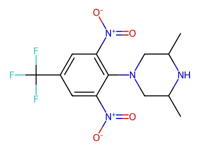 1-[2,6-Dinitro-4-(trifluoromethyl)phenyl]-3,5-dimethylpiperazine structure