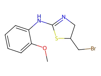 5-(bromomethyl)-N-[2-(methyloxy)phenyl]-4,5-dihydro-1,3-thiazol-2-amine structure