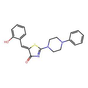 (E)-5-(2-hydroxybenzylidene)-2-(4-phenylpiperazin-1-yl)thiazol-4(5H)-one structure