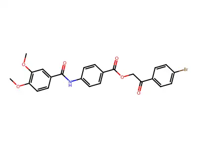 2-(4-Bromophenyl)-2-oxoethyl 4-[(3,4-dimethoxybenzoyl)amino]benzoate structure