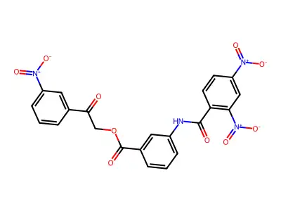 2-{3-Nitrophenyl}-2-oxoethyl 3-({2,4-dinitrobenzoyl}amino)benzoate structure