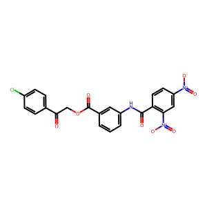 2-(4-Chlorophenyl)-2-oxoethyl 3-({2,4-dinitrobenzoyl}amino)benzoate structure