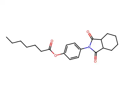 4-(1,3-dioxooctahydro-2H-isoindol-2-yl)phenyl heptanoate structure