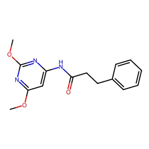 N-(2,6-dimethoxy-4-pyrimidinyl)-3-phenylpropanamide structure