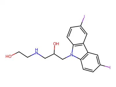 1-(3,6-Diiodo-carbazol-9-yl)-3-(2-hydroxy-ethylamino)-propan-2-ol structure
