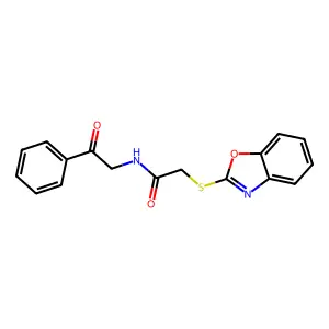 2-(1,3-benzoxazol-2-ylsulfanyl)-N-phenacylacetamide structure