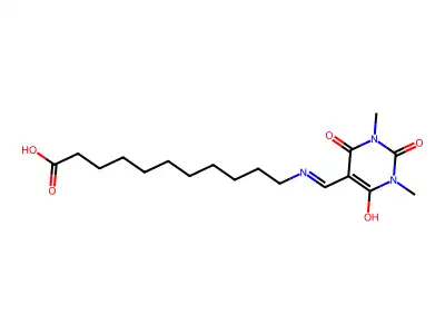 11-[(1,3-dimethyl-2,4,6-trioxo-1,3-diazinan-5-ylidene)methylamino]undecanoic Acid structure