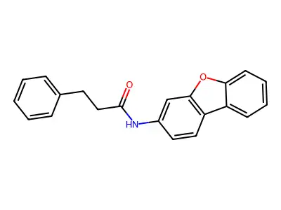N-dibenzofuran-3-yl-3-phenylpropanamide structure