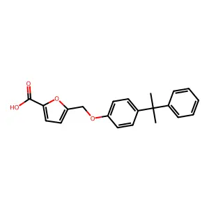 5-{[4-(2-Phenylpropan-2-yl)phenoxy]methyl}furan-2-carboxylic acid structure