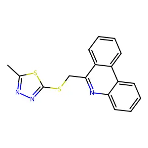 6-[[(5-Methyl-1,3,4-thiadiazol-2-yl)thio]methyl]phenanthridine structure