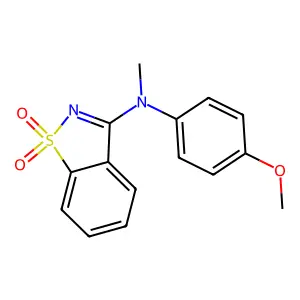 N-(4-methoxyphenyl)-N-methyl-1,1-dioxo-1,2-benzothiazol-3-amine structure