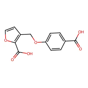 3-[(4-Carboxyphenoxy)methyl]furan-2-carboxylic acid structure