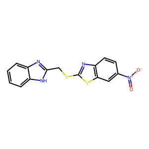 2-[(1H-benzimidazol-2-ylmethyl)sulfanyl]-6-nitro-1,3-benzothiazole structure