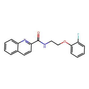 N-[2-(2-fluorophenoxy)ethyl]quinoline-2-carboxamide structure