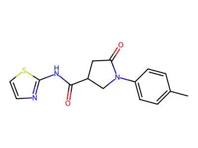 1-(4-methylphenyl)-5-oxo-N-(1,3-thiazol-2-yl)pyrrolidine-3-carboxamide structure