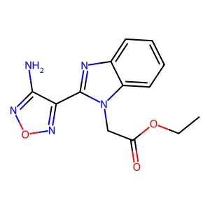 Ethyl 2-[2-(4-amino-1,2,5-oxadiazol-3-yl)benzimidazol-1-yl]acetate structure