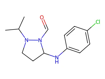 5-(4-Chloroanilino)-2-isopropylpyrazolidine-1-carbaldehyde structure
