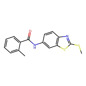 2-methyl-N-(2-methylsulfanyl-1,3-benzothiazol-6-yl)benzamide structure