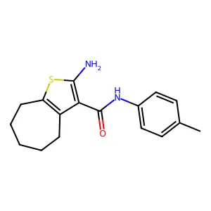 2-amino-N-(4-methylphenyl)-5,6,7,8-tetrahydro-4H-cyclohepta[b]thiophene-3-carboxamide structure