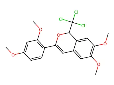 3-(2,4-dimethoxyphenyl)-6,7-dimethoxy-1-(trichloromethyl)-1H-isochromene structure