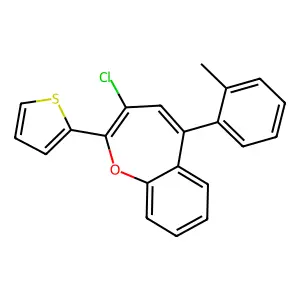 3-Chloro-5-(2-methylphenyl)-2-(2-thienyl)-1-benzoxepine structure