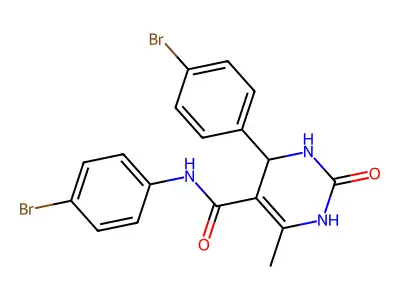 N,4-bis(4-bromophenyl)-6-methyl-2-oxo-1,2,3,4-tetrahydropyrimidine-5-carboxamide structure