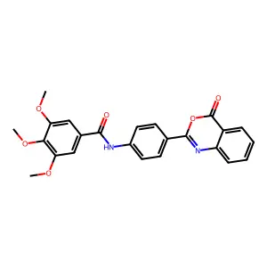 3,4,5-trimethoxy-N-[4-(4-oxo-3,1-benzoxazin-2-yl)phenyl]benzamide structure