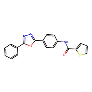 N-[4-(5-phenyl-1,3,4-oxadiazol-2-yl)phenyl]thiophene-2-carboxamide structure