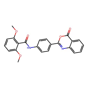 2,6-dimethoxy-N-[4-(4-oxo-3,1-benzoxazin-2-yl)phenyl]benzamide structure