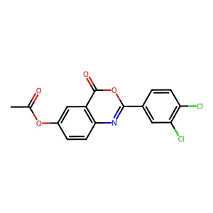 2-(3,4-dichlorophenyl)-4-oxo-4H-3,1-benzoxazin-6-yl acetate structure