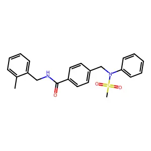 N-[(2-methylphenyl)methyl]-4-[(N-methylsulfonylanilino)methyl]benzamide structure