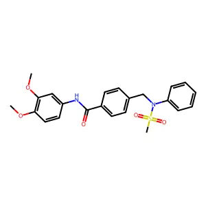 N-(3,4-dimethoxyphenyl)-4-[(N-methylsulfonylanilino)methyl]benzamide structure